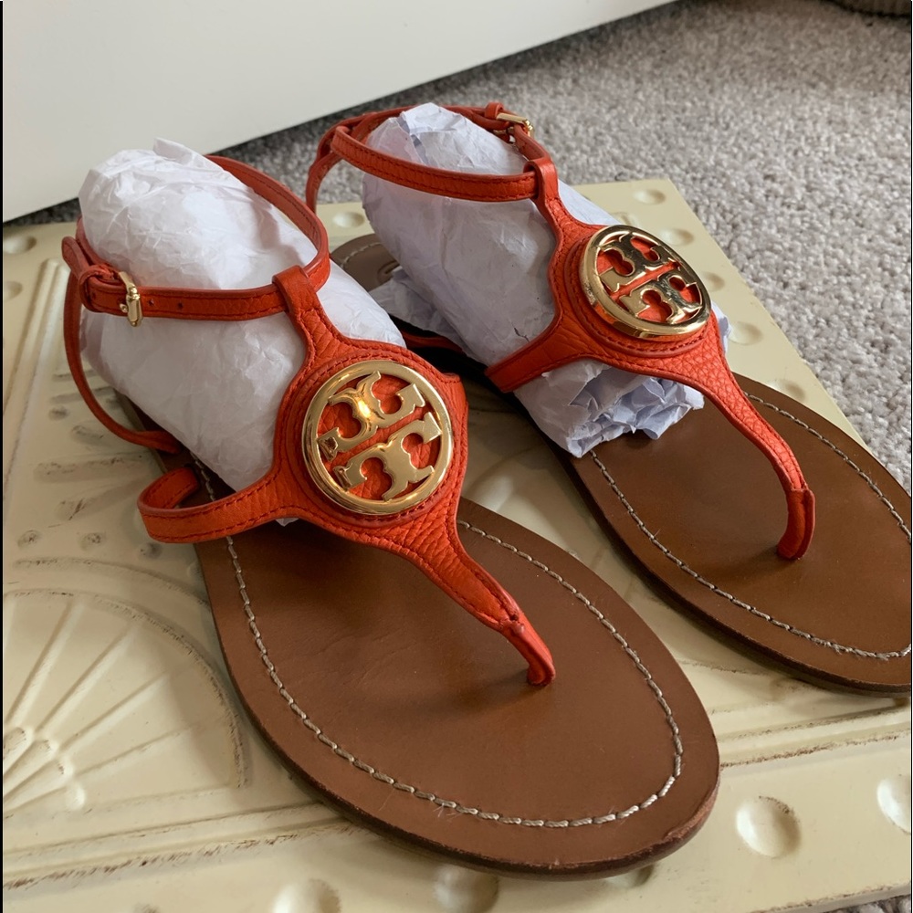 Tory Burch leather sandal.